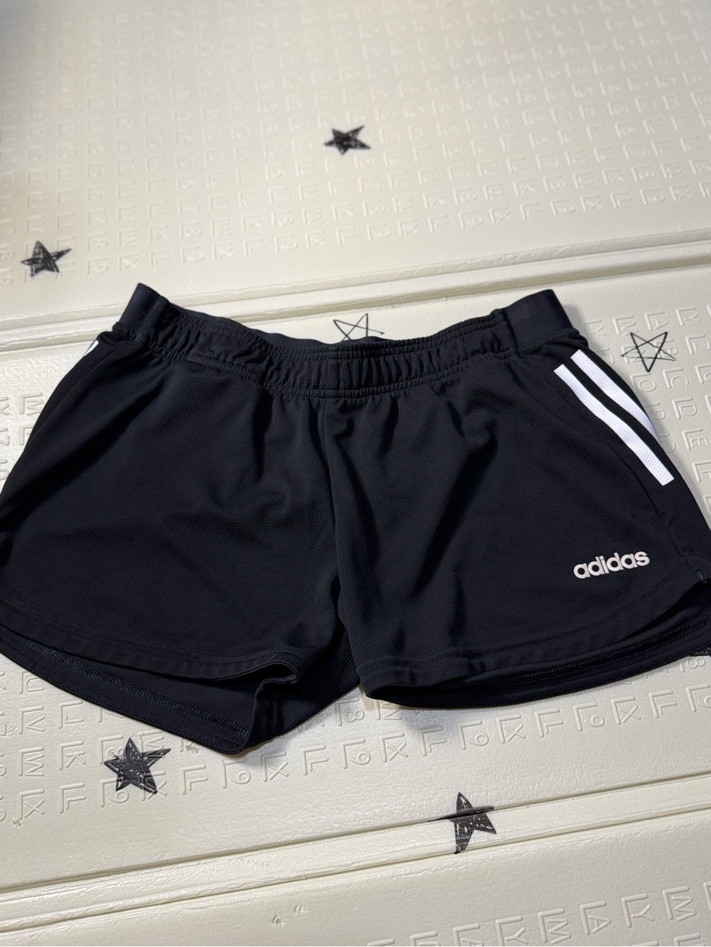 adidas Black Women's Athletic Shorts with White Side Stripes
